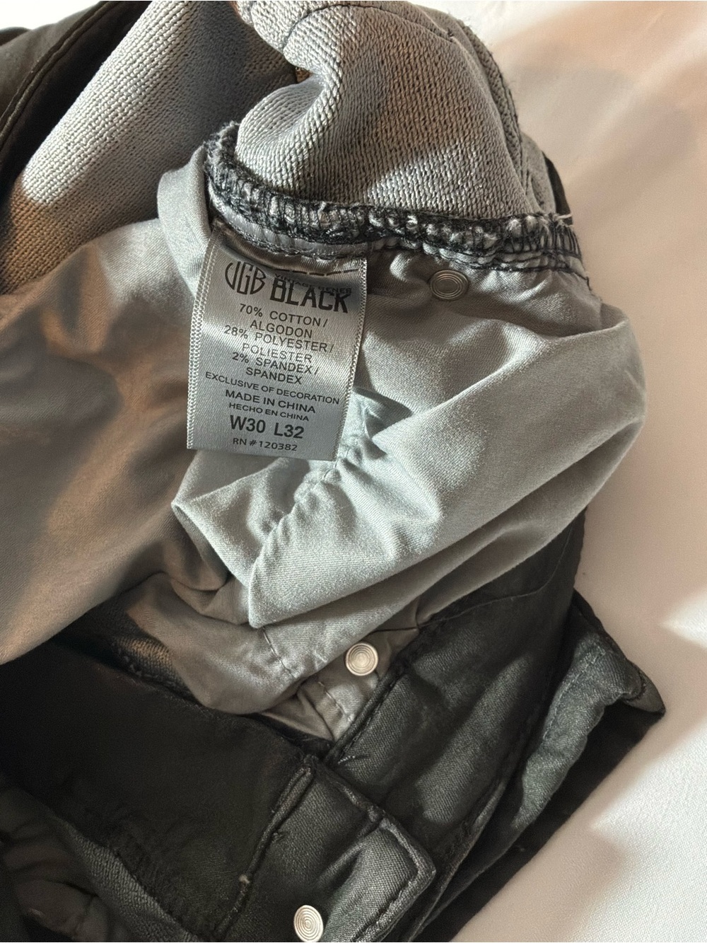 Vintage Genes Black Slim Fit Stretch Jeans Men’s Charcoal Gray 5-Pocket Denim - Picture 5 of 7
